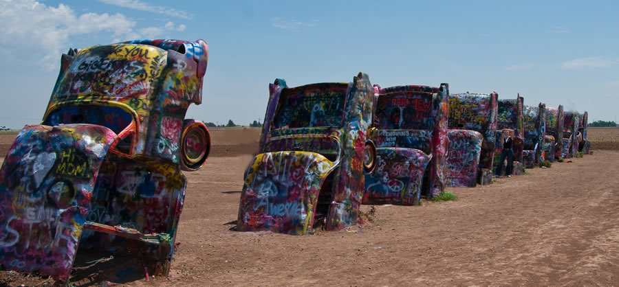 The Cadillac Ranch, on Interstate 40 just west of Amarillo The Cadillac Ranch, on Interstate 40 just west of Amarillo