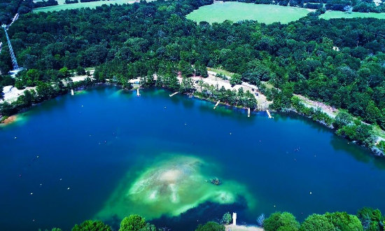 Aerial view of the Athens, Texas Scuba Park