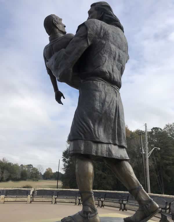 The "Footprints in the Sand" Monument in Carthage, Texas