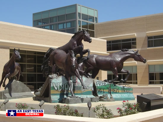 The Day the Wall Came Down ... sculpture at the George Bush Presidential Library in College Station, Texas
