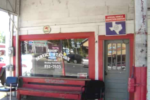 The classic Edom Service Station in East Texas