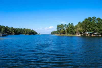 Quiet bay at Cedar Creek Lake near Gun Barrel City, Texas