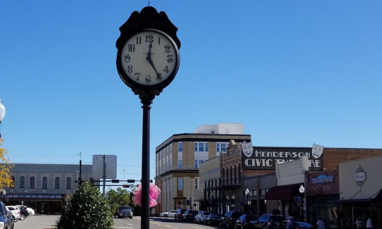 Street scene in downtown Henderson, Texas