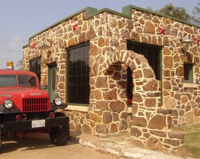 The old stone Texaco gas station in Jefferson Texas
