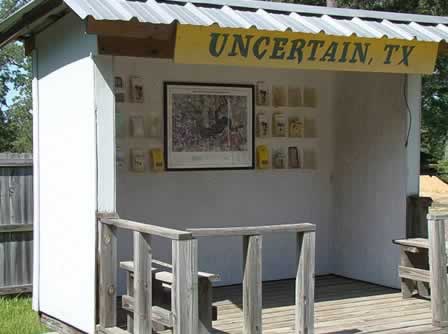 Uncertain Texas ... close to Jefferson in Upper East Texas