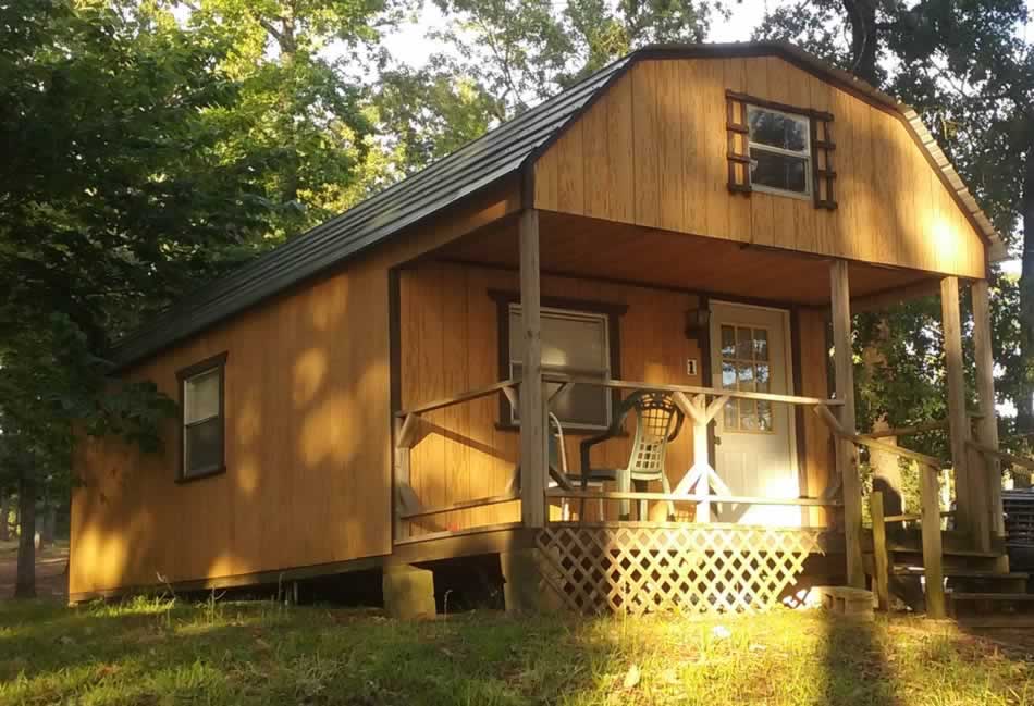 One of the cabins at Lake Striker Resort