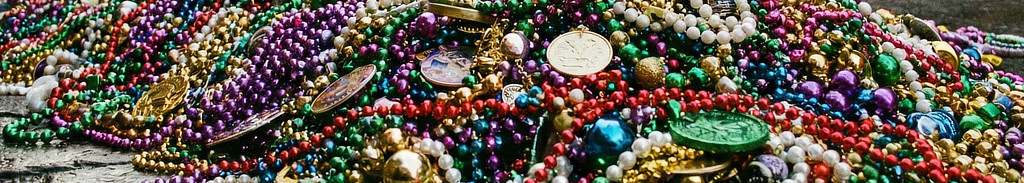 Texas Mardi Gras beads ... purple, green and gold