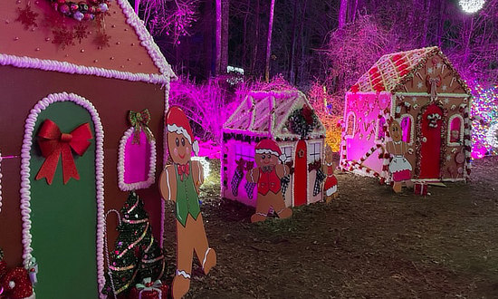 Christmas scene at Piney Park in Marshall, Texas in December, 2021