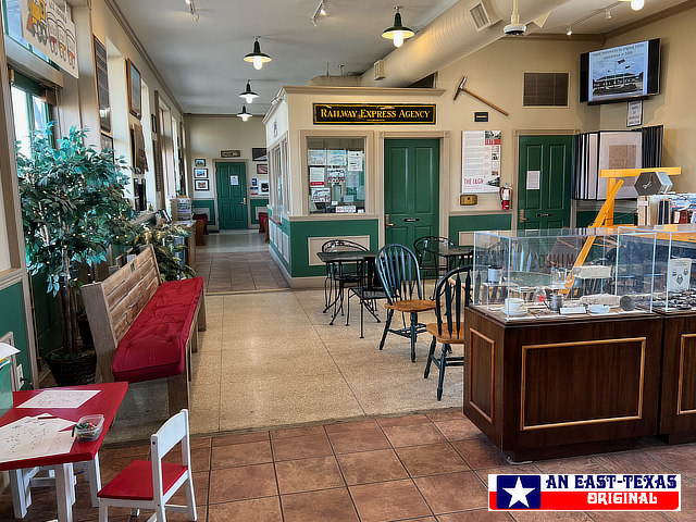 Interior view of the Mineola Railroad Depot
