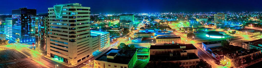 Night scene in downtown Midland, Texas