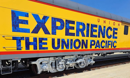 Experience the Union Pacific ... displays on the rail car Promontory