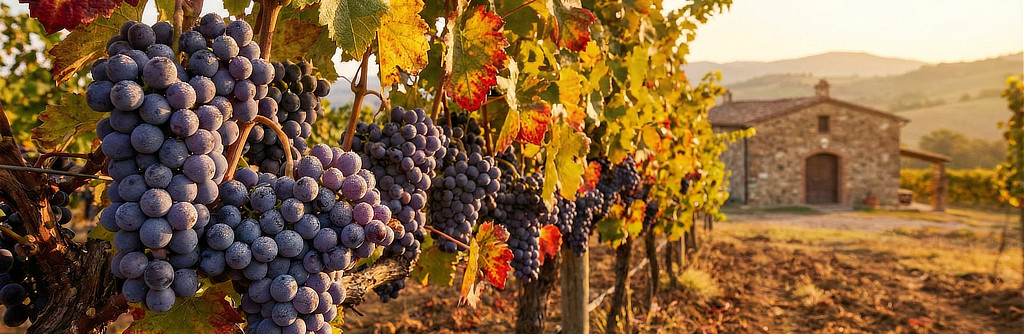 Mature grapes in a Texas vineyard